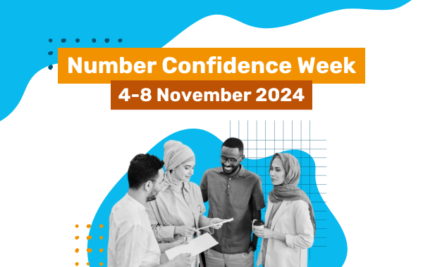 Image of people with text saying "Number Confidence Week, 4-8 November 2024"